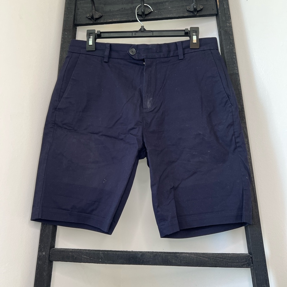 Reiss Dark Blue Flat Front Men's Shorts